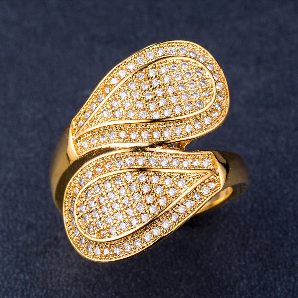 Luxury women's gold plated ring