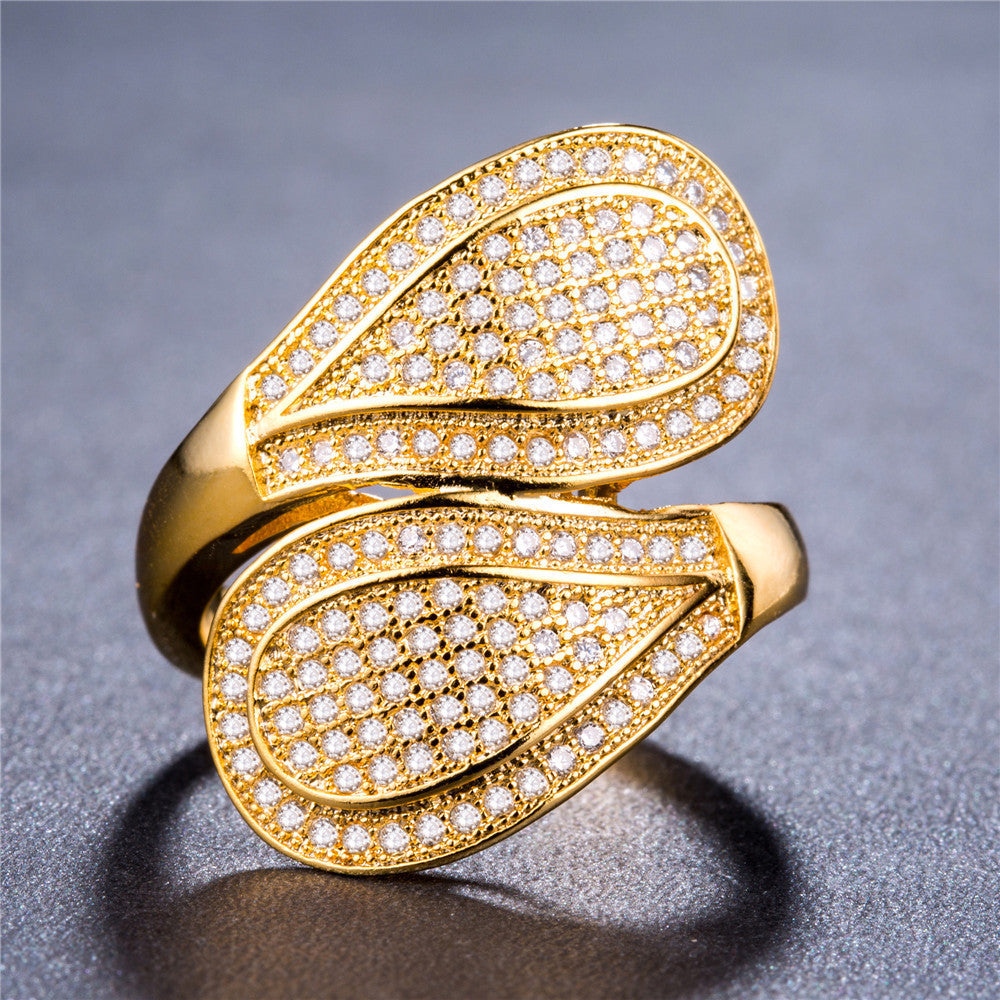 Luxury women's gold plated ring