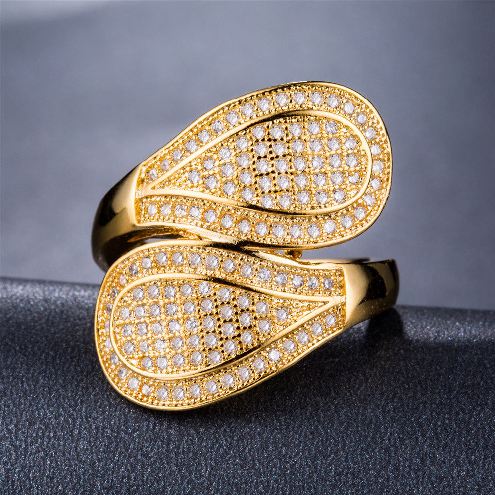 Luxury women's gold plated ring