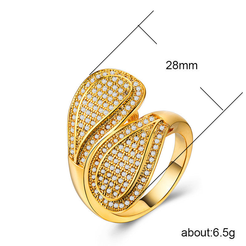 Luxury women's gold plated ring