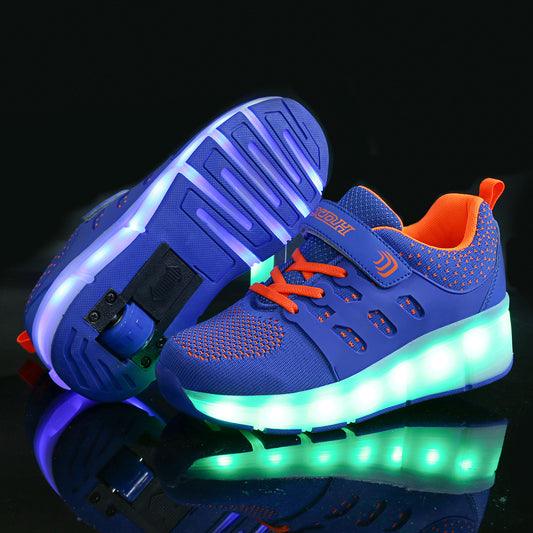 Switch Charging LED Light Children Adult Roller Skates Ultralight Wheel Shoes