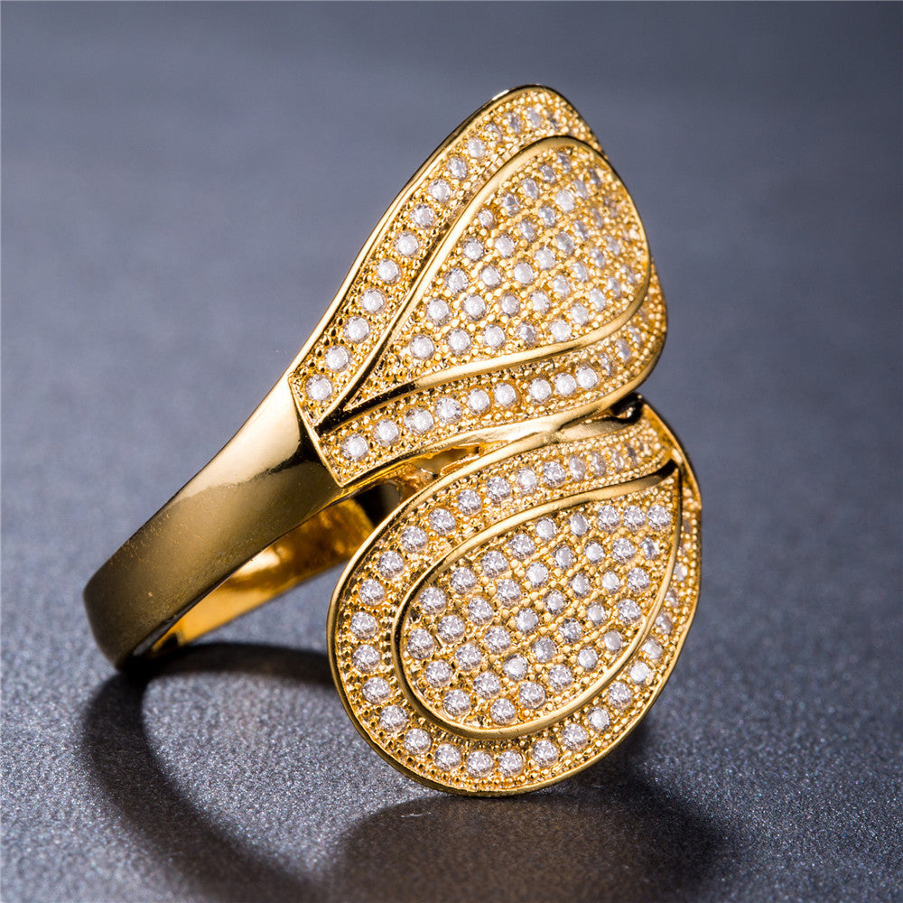 Luxury women's gold plated ring